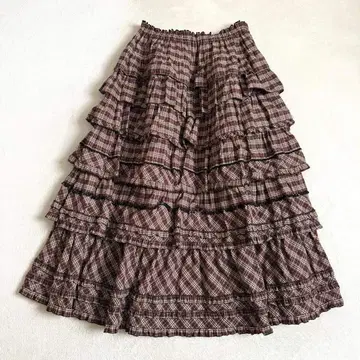 [컨디션 최상] PINK HOUSE 단단 플레어 스커트 피코 프릴 블랙