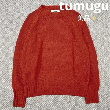 새상품급 츠무구 니트 스웨터 엘르 엘보 패치 슬릿 레드