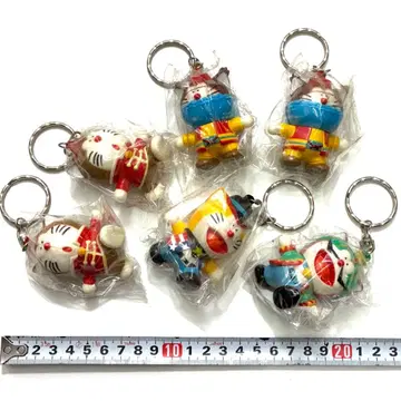 6개 일괄 도라에몽즈 소프트 비닐 키링 미개봉 레트로