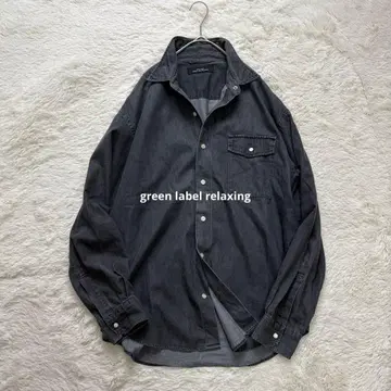 그린 라벨 릴랙싱 데님 셔츠 블랙 워시 가공