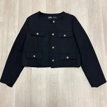 [ ZARA ] 크롭 플랩 블랙 L 사이즈 블레이저