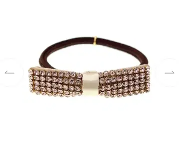 [ 택 포함 미사용 ] 컴플렉스 비즈 크리스탈 메쉬 포니 핑크