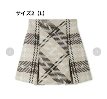 SNIDEL 로빙 체크 스커트 아이보리 2 ( L 사이즈 )