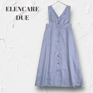 R3467 [엘렌 카레 듀에] V넥 오버롤 스커트 롱 기장 A라인