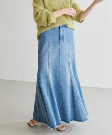 플레어 데님 스커트