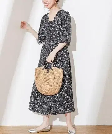 natural couture 레트로 작은 꽃 원피스