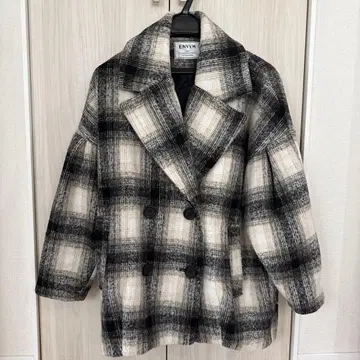 ENYM 체크 무늬 코트