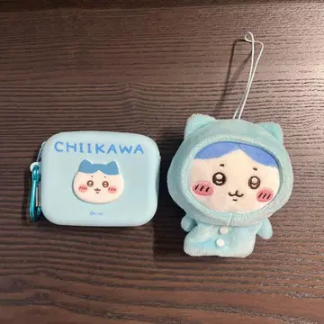 치이카와 (먼작귀) 하치와레 실리콘 파우치 봉제 인형 키링