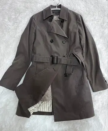 로트레아몽 탈부착 가능 충전솜 라이너 트렌치코트 리본 벨트