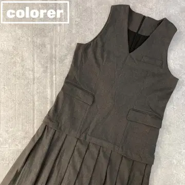 클로레 colorer V넥 디자인 오버롤 스커트