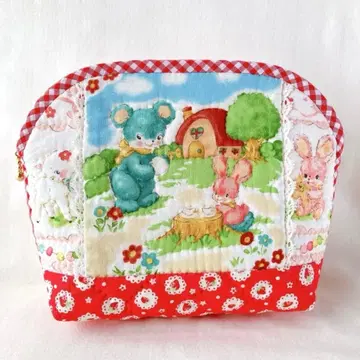 SALE 헬로 베이비*패치워크 파우치 대*빨간색