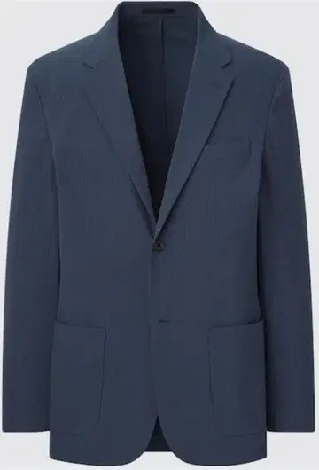 유니클로 UNIQLO 감동 자켓 팬츠 세트 네이비 시어서커