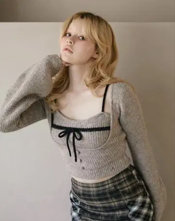 andmary Natalie 리본 세트 모카