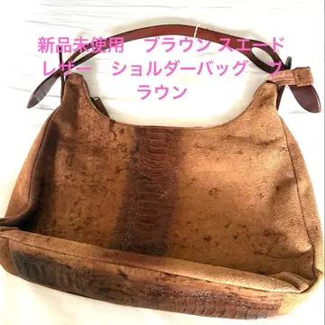 미사용 새상품 브라운 스웨이드 가죽 숄더백 브라운