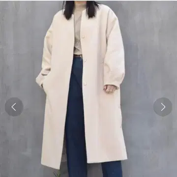 w closet 에코 울 노카라 롱 코트 F 핑크