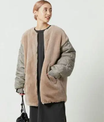 FREAK'S STORE 퍼 절개 퀼팅 리버서블 2WAY 아우터