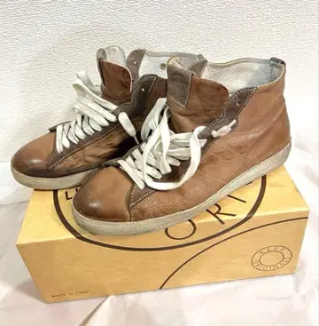 KEEP ORIJINALS 빈티지풍 가죽 하이컷 스니커즈