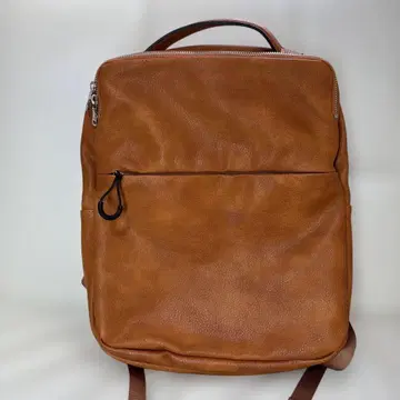 브라운 합성 피혁 백팩