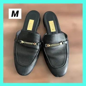 [ Le Talon/GRISE ] 가죽 플랫슈즈/블랙/M 사이즈