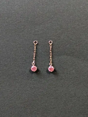 귀걸이 참 핑크 지르코니아 ADA