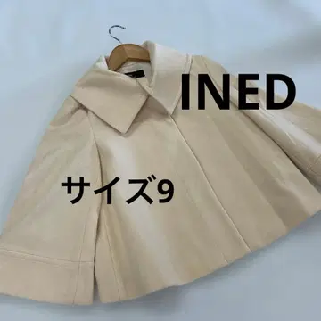 INED 크롭 기장 코트 모 100% 크림 사이즈 9 #3255
