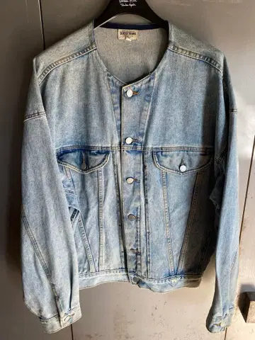 구제 의류 GUESS JEANS 노카라 데님 자켓 L