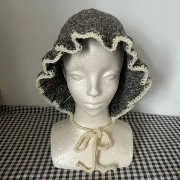 핸드메이드 하늘하늘 챙 보닛 니트 모자