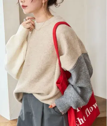 FREAKS STORE 한정판 전개 소매 크레이지 오버 니트 풀오버