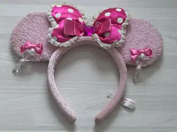디즈니 미니 머리띠 핑크 귀찌 도트