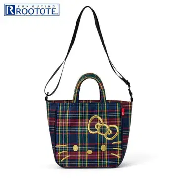 미사용 새상품 택 포함 ROOTOTE 키티 타탄 체크 토트 네이비