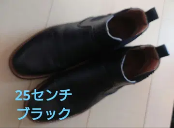 FINEBOYS 엘라스틱 사이드 블랙 가죽 신발