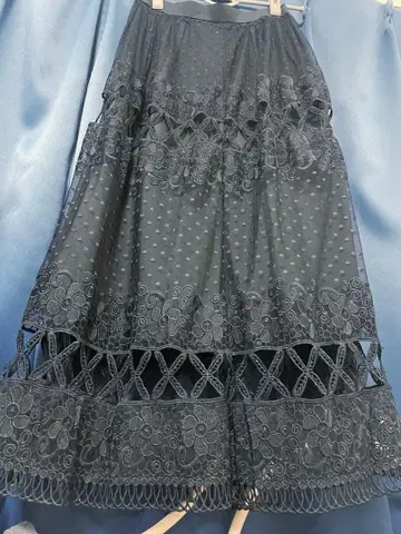 리랜드트루 튤 x 케미컬 레이스 롱 스커트