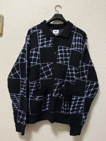 오베이 울 니트 자켓 / XL 블랙 스트레치 오버 사이즈 블랙