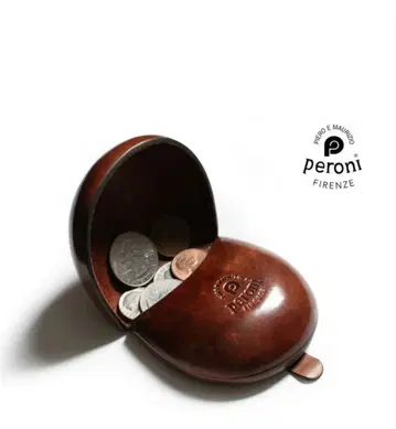 Peroni 가죽 코인 케이스 브라운
