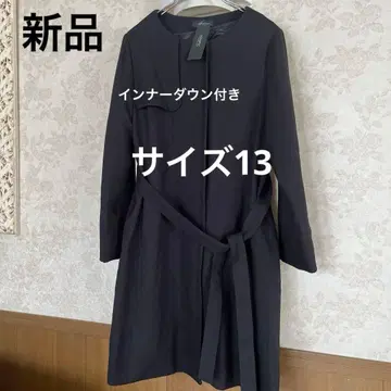 새상품 택 미사용 빅 사이즈 13 이너 다운 포함 롱 코트 블랙