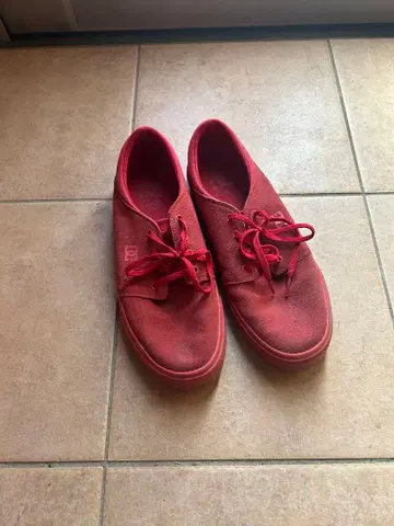 DC SHOES 레드 캔버스 스니커즈