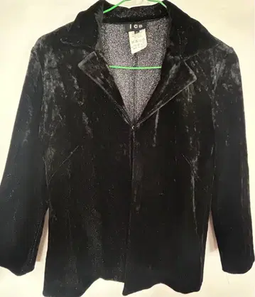 ICB 블랙 벨벳 긴팔 자켓
