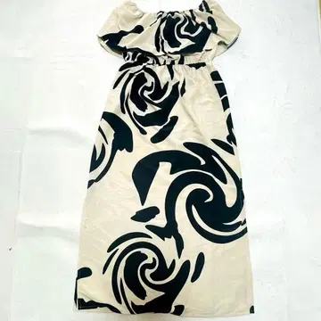 하레 하와이 오프숄더 롱 원피스 M 리조트 플라 댄스