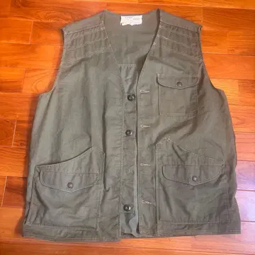 빈티지 캐주얼 코튼 베스트 올리브 색상