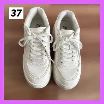 [ ZARA ] 플랫폼 스니커즈 / 화이트 / 37 / 24cm