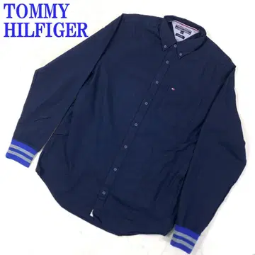 타미힐피거 긴팔 셔츠 자켓 네이비 코튼 M C4892