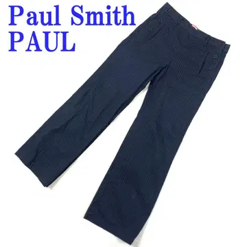 폴스미스 스트라이프 팬츠 슬랙스 네이비 코튼 38 C4895