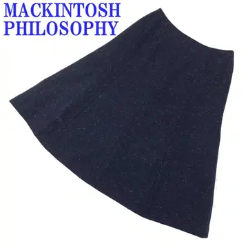 매킨토시 철학 롱 플레어 스커트 네이비 36 C4896