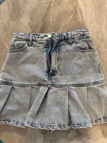 Darich 데님 플리츠 미니 스커트