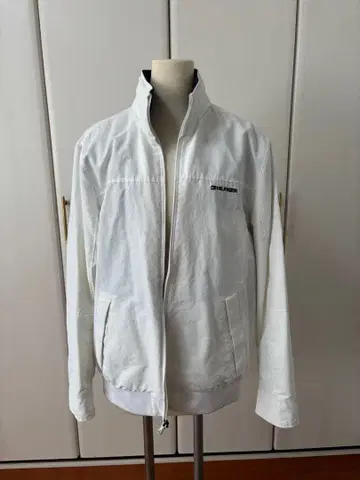 타미힐피거 화이트 후드 부착 자켓