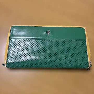 GARNI 가르니 그린 가죽 장지갑 우라하라 펀치 가죽 레어