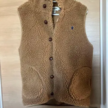 플리스 후드 부착 베스트 M 사이즈 베이지