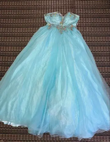 Angel R 스카이블루 롱 프린세스 드레스