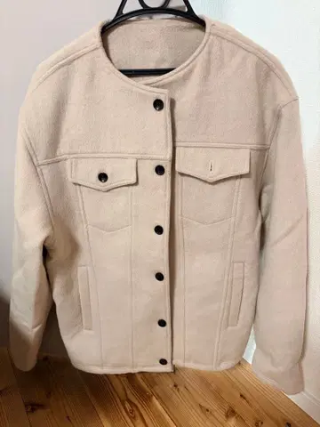 nilway 노카라 자켓 L 베이지