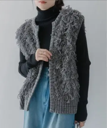 프린지 니트 베스트 (톨 사이즈) 슬랫지르 slattgir